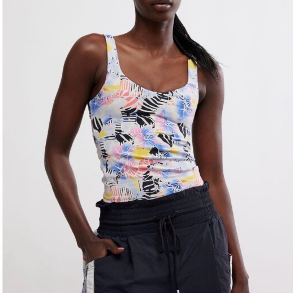 Free People Multicolor Floral Tank Top
